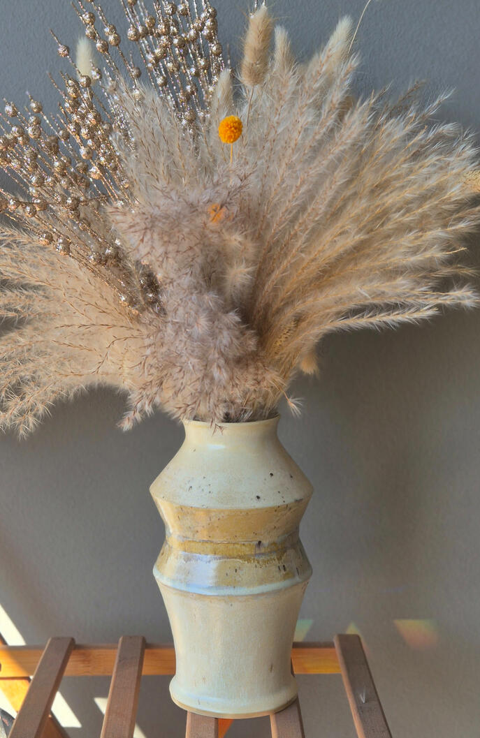 Floral Vase - Mixed Glaze on Stoneware